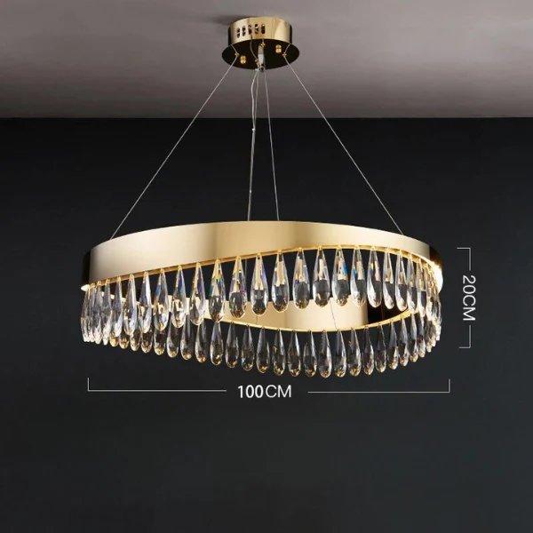 Luxuriöser, höhenverstellbarer Kronleuchter im glänzenden Design – Aurora