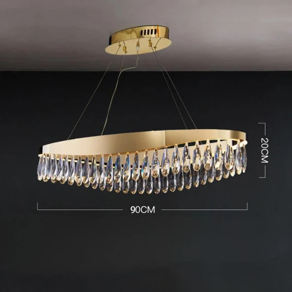 Luxuriöser, höhenverstellbarer Kronleuchter im glänzenden Design – Aurora