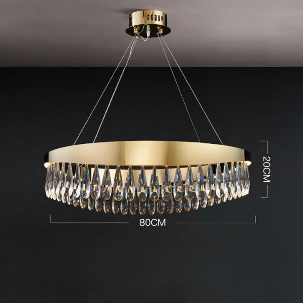 Luxuriöser, höhenverstellbarer Kronleuchter im glänzenden Design – Aurora