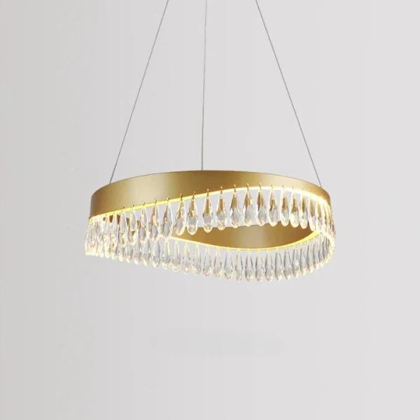 Luxuriöser, höhenverstellbarer Kronleuchter im glänzenden Design – Aurora