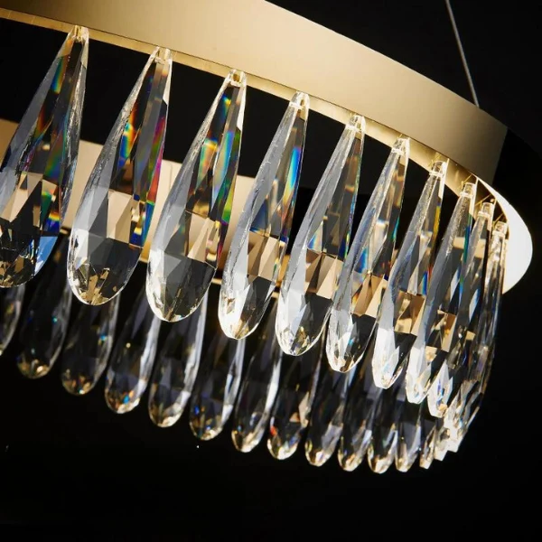 Luxuriöser, höhenverstellbarer Kronleuchter im glänzenden Design – Aurora