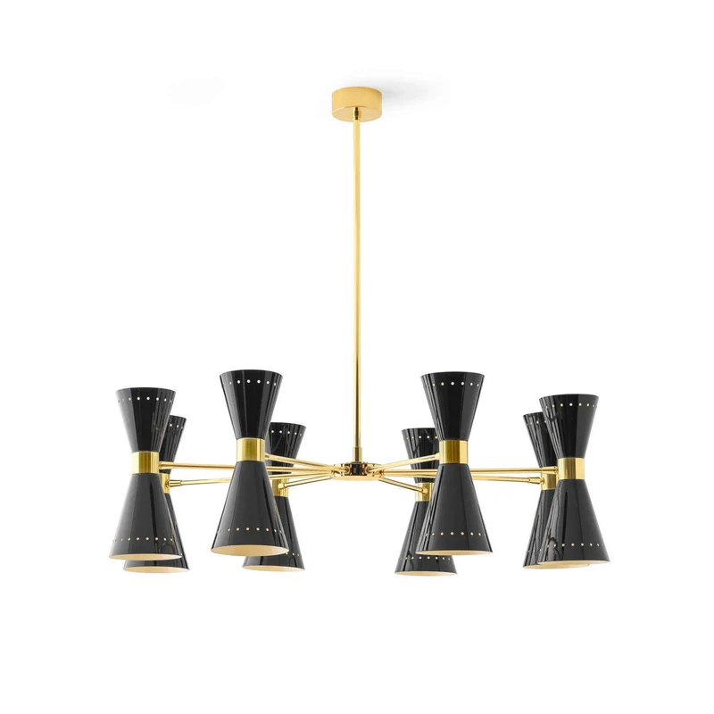 Brass Chandelier MEGAFONO by Stilnovo