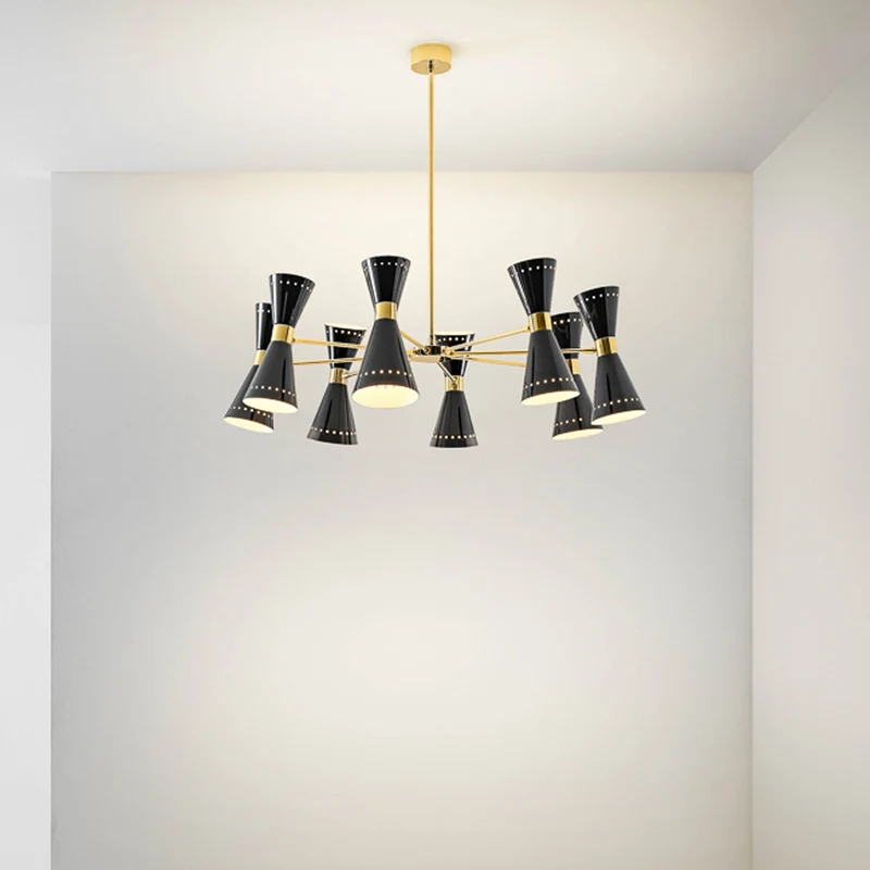 Brass Chandelier MEGAFONO by Stilnovo