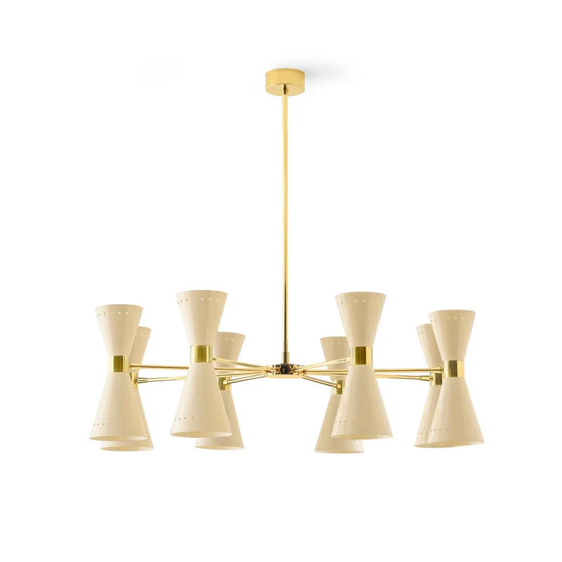 Brass Chandelier MEGAFONO by Stilnovo