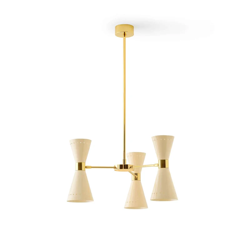 Brass Chandelier MEGAFONO by Stilnovo