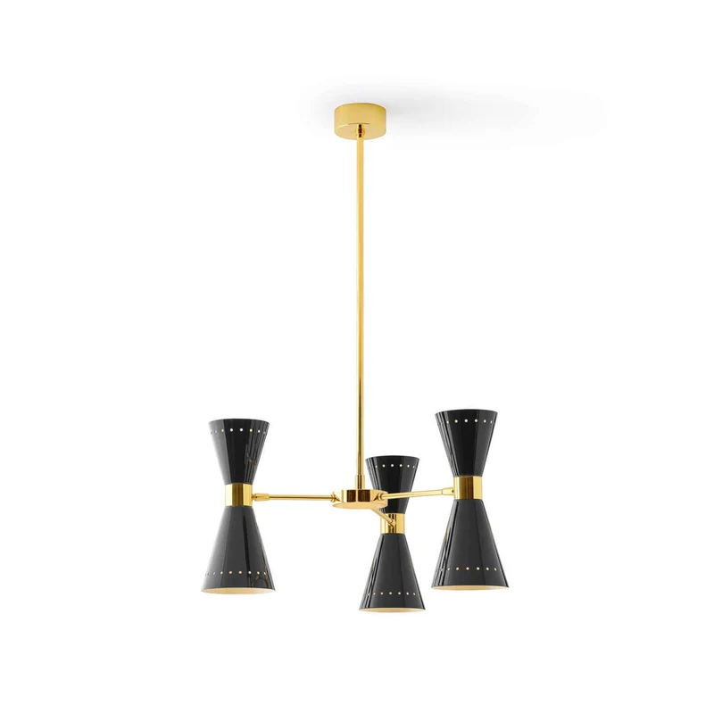 Brass Chandelier MEGAFONO by Stilnovo