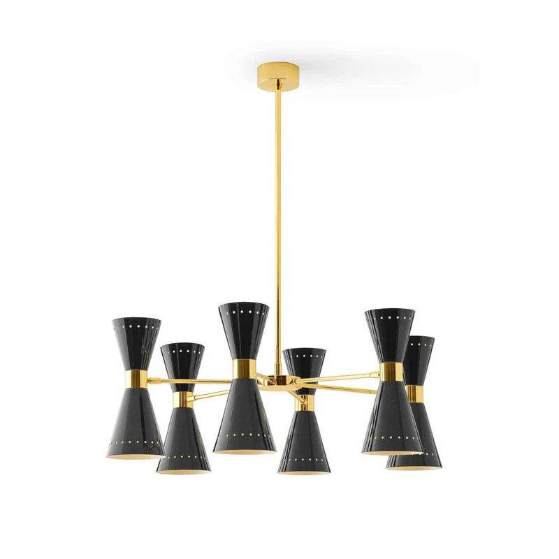 Brass Chandelier MEGAFONO by Stilnovo
