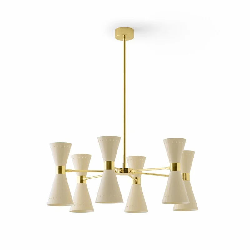 Brass Chandelier MEGAFONO by Stilnovo