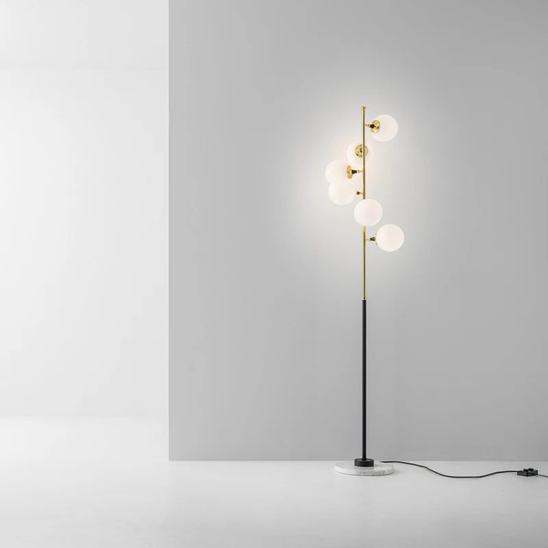 Brass and Glass Floor Lamp GALASSIA by Stilnovo