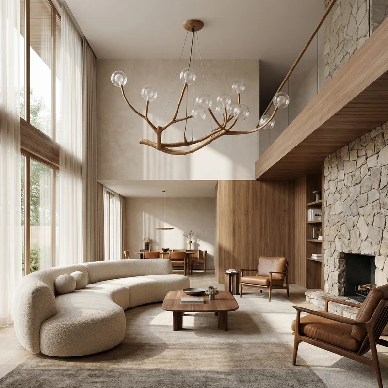 Moderner Trend-Luster mit Bernstein-Glas – Haloa