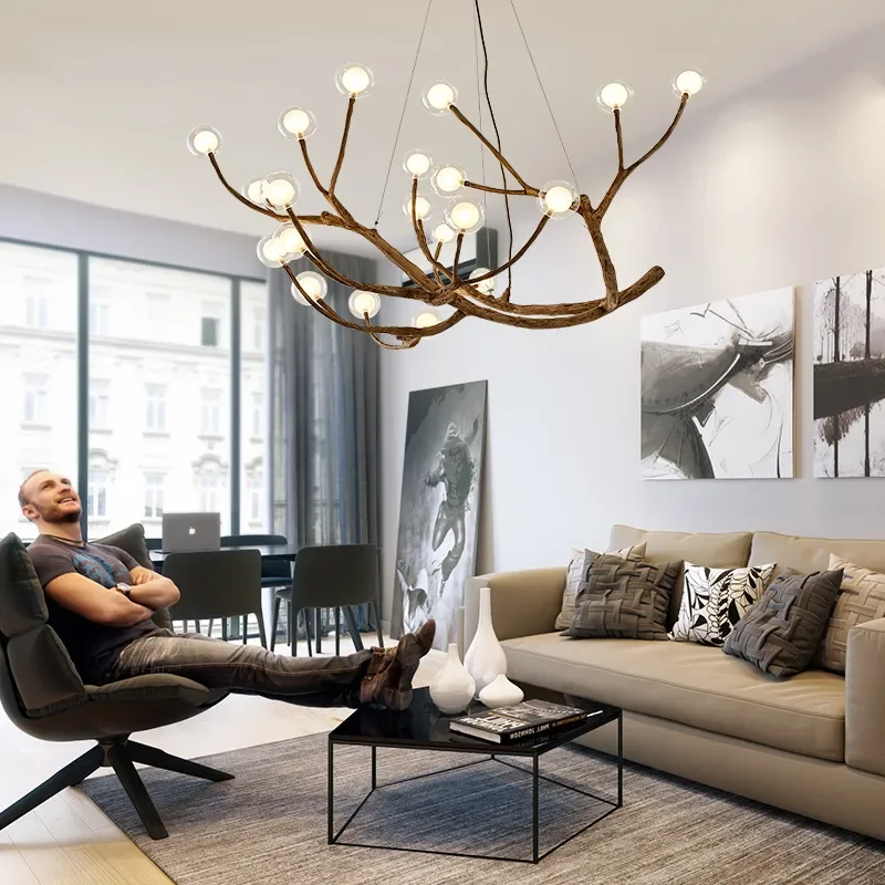 Moderner Trend-Luster mit Bernstein-Glas – Haloa