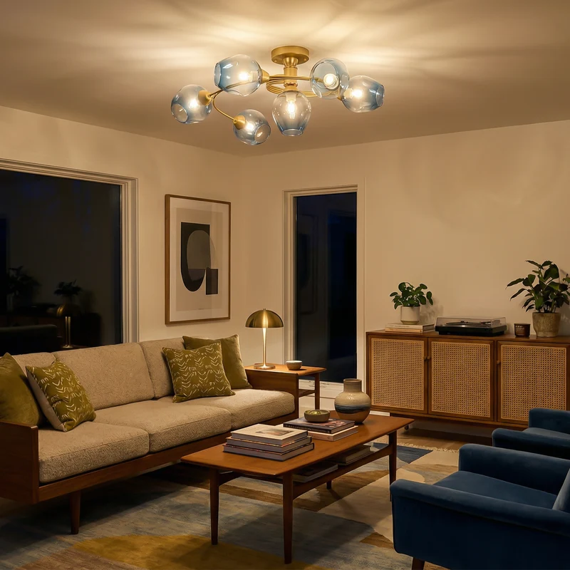 Moderne Deckenleuchte mit schwenkbaren Ringen und integrierten LEDs – Irisso