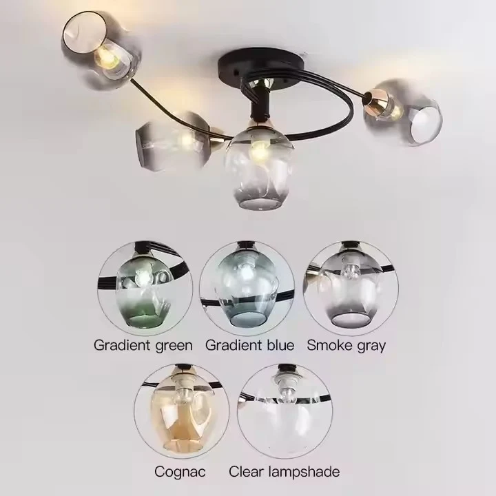 Moderne Deckenleuchte mit schwenkbaren Ringen und integrierten LEDs – Irisso
