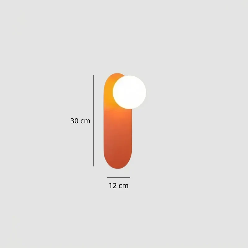 Orange Wandleuchte aus Metall, modernes Design für Wohnzimmer
