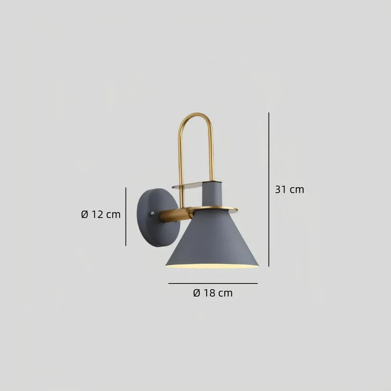 Moderne LED-Wandleuchte aus Metall für das Schlafzimmer, konisches Design