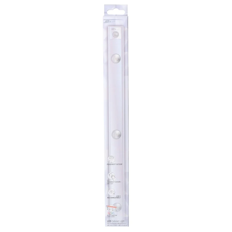 Unterbauleuchte 34cm Schrankleuchte 0,8W mit Bewegungssensor Akku USB-C RGB warmweiß kaltweiß Magnethalter - LED's Light