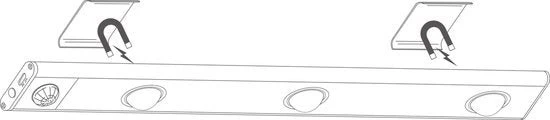 Unterbauleuchte 34cm Schrankleuchte 0,8W mit Bewegungssensor Akku USB-C RGB warmweiß kaltweiß Magnethalter - LED's Light