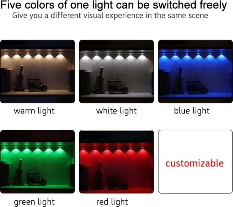 Unterbauleuchte 34cm Schrankleuchte 0,8W mit Bewegungssensor Akku USB-C RGB warmweiß kaltweiß Magnethalter - LED's Light