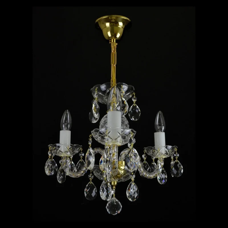 Casa Padrino Luxus Barock Kristall Kronleuchter Gold Ø 44 x H. 35 cm - Prunkvolle Messing Kronleuchter mit böhmischem Kristallglas - Barock Möbel - Edel & Prunkvoll