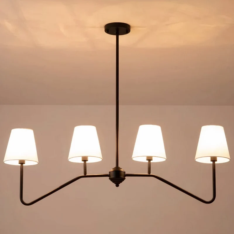 Kronleuchter mit Stoffschirm im Vintage-Stil für Esszimmer