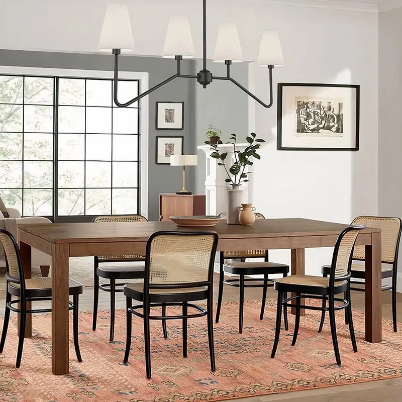 Kronleuchter mit Stoffschirm im Vintage-Stil für Esszimmer