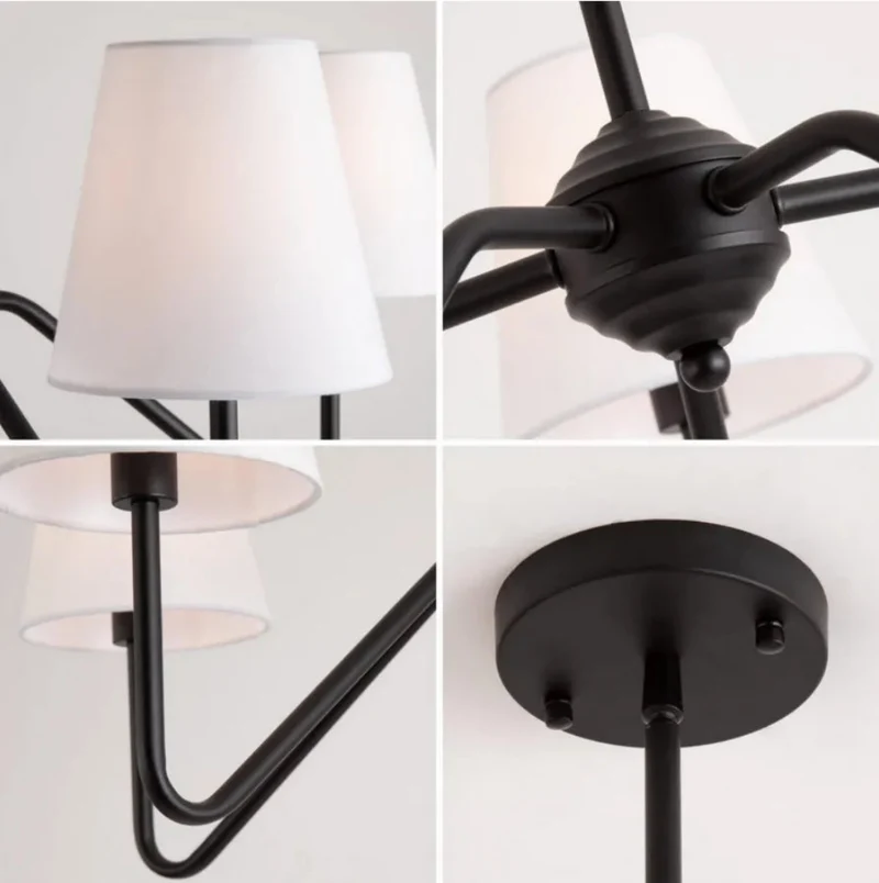 Kronleuchter mit Stoffschirm im Vintage-Stil für Esszimmer
