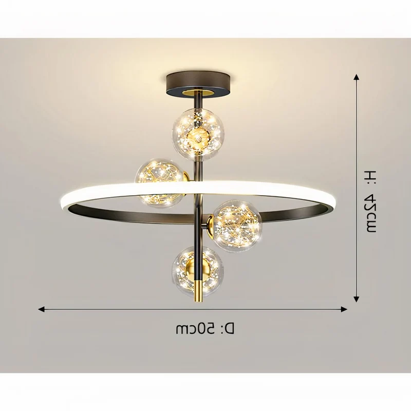 Modern Schwarzer Deckenkronleuchter dimmbare für Esszimmer