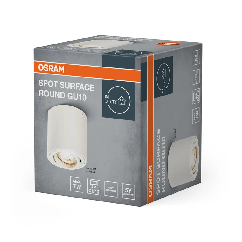 OSRAM Spot Surface Round Deckenaufbauspot, Ø 80mm, weiß, GU10