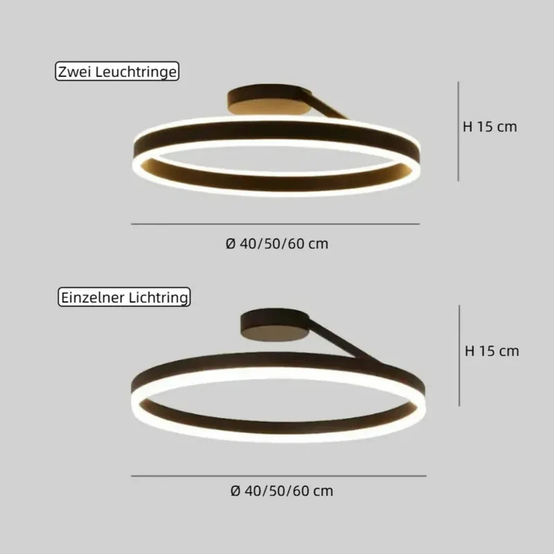 LED Deckenleuchte Dimmbar Ringform für Schlafzimmer