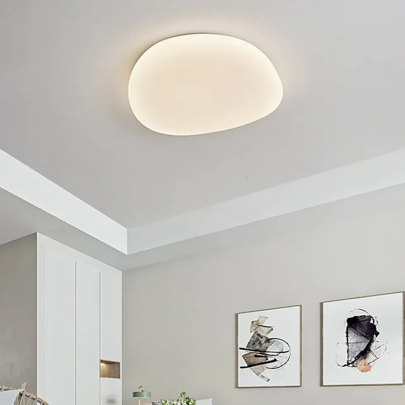 LED Deckenlampe Steindesign Weiß für Schlafzimmer