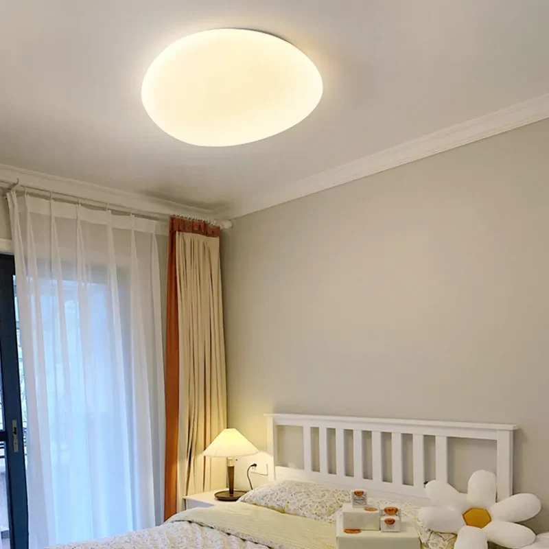 LED Deckenlampe Steindesign Weiß für Schlafzimmer