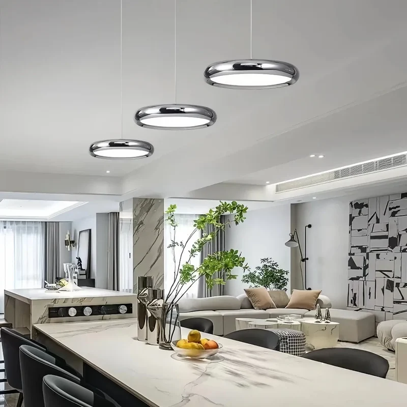 Moderne runde LED-Pendelleuchte für das Esszimmer, dimmbar