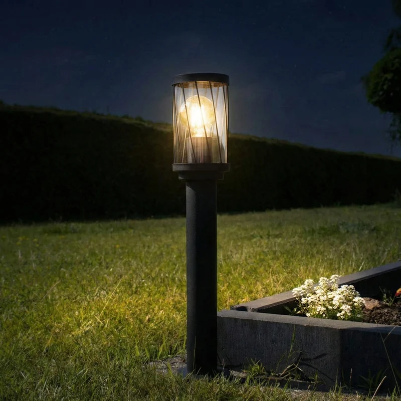 LED-Gartenpfosten - Sockel - Stehende Außenleuchte | 50cm | Schwarz | IP44 – TOMBA