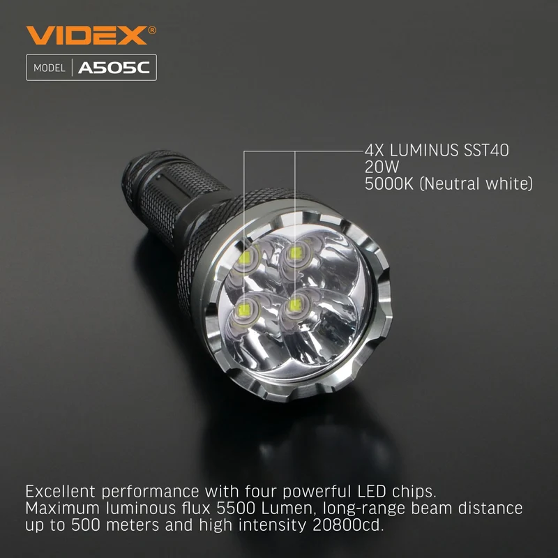LED-Taschenlampe 20 Watt | Wiederaufladbar | 5500 Lumen | 5000K - Tageslichtweiß