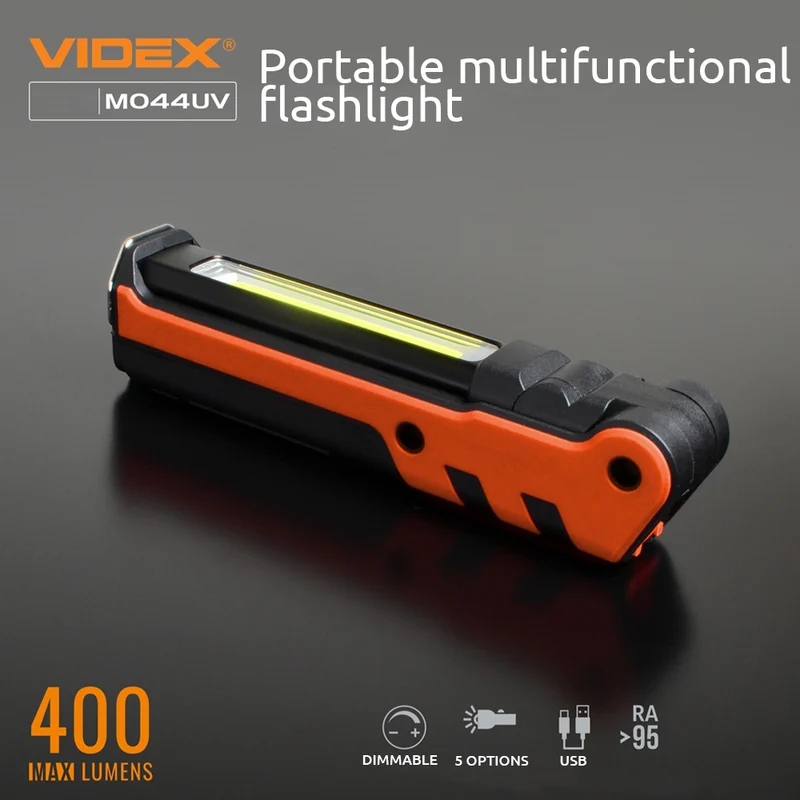 LED-Taschenlampe – Handlampe | Wiederaufladbar | 400 Lumen | 6500 K – Rot – UV