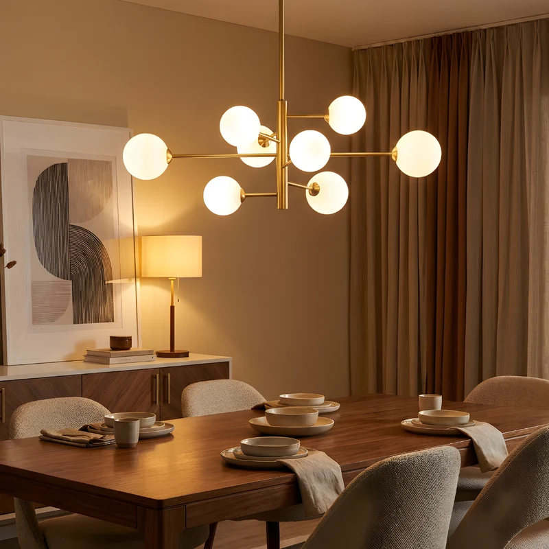 Goldene Metall-Hängelampe Kugelform Raffiniertes Design – Orba