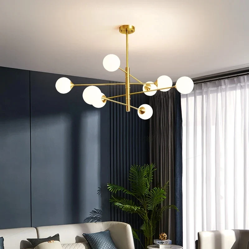Goldene Metall-Hängelampe Kugelform Raffiniertes Design – Orba