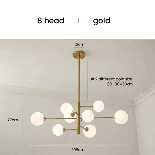 Goldene Metall-Hängelampe Kugelform Raffiniertes Design – Orba