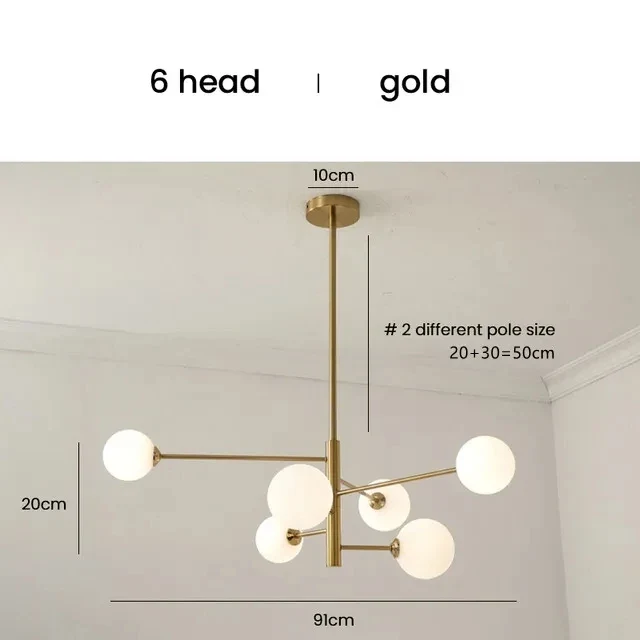 Goldene Metall-Hängelampe Kugelform Raffiniertes Design – Orba