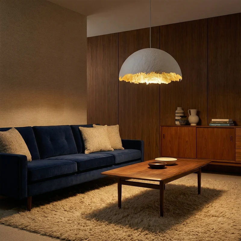 Art-Déco-Hängeleuchte Chrom-Finish Kühnes Design – Lueur Écarlate