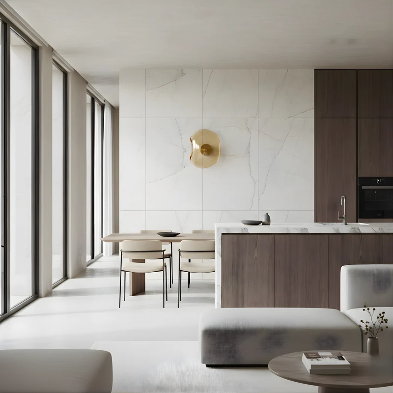 Premium Wandleuchte aus Glas und Stein für Räume 5-10m² – Éclat Ambre