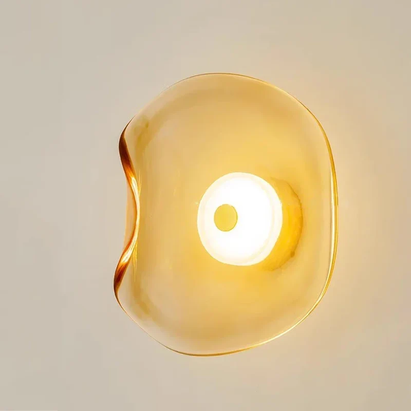 Premium Wandleuchte aus Glas und Stein für Räume 5-10m² – Éclat Ambre