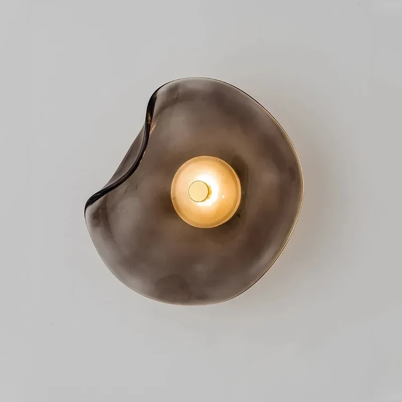 Premium Wandleuchte aus Glas und Stein für Räume 5-10m² – Éclat Ambre