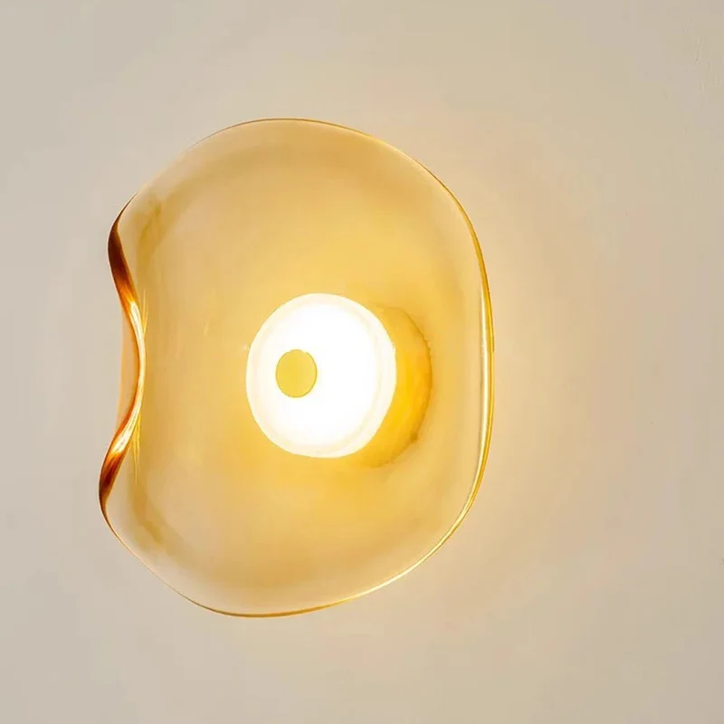 Premium Wandleuchte aus Glas und Stein für Räume 5-10m² – Éclat Ambre