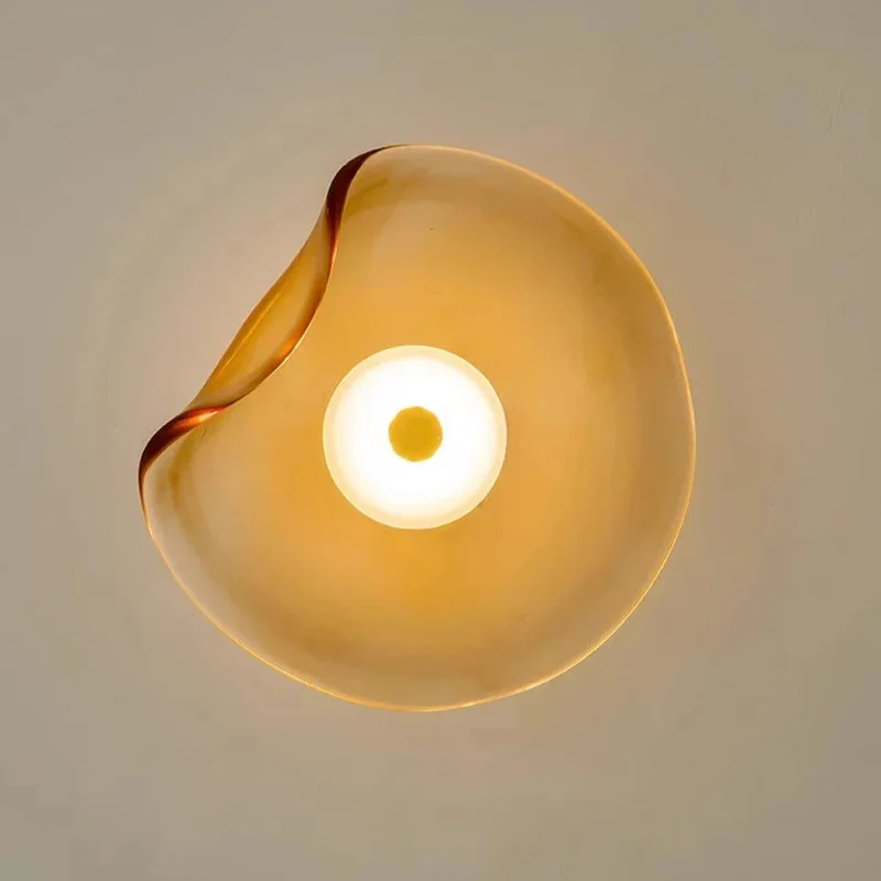 Premium Wandleuchte aus Glas und Stein für Räume 5-10m² – Éclat Ambre