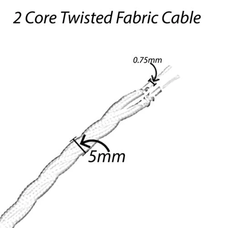 Fil tressé Electrique flexible d'éclairage Lampe câbles Doré clair
