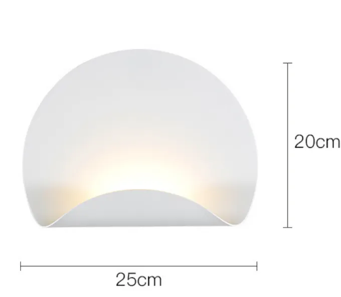 Weiße minimalistische runde Wandleuchte aus Metall für Schlafzimmer
