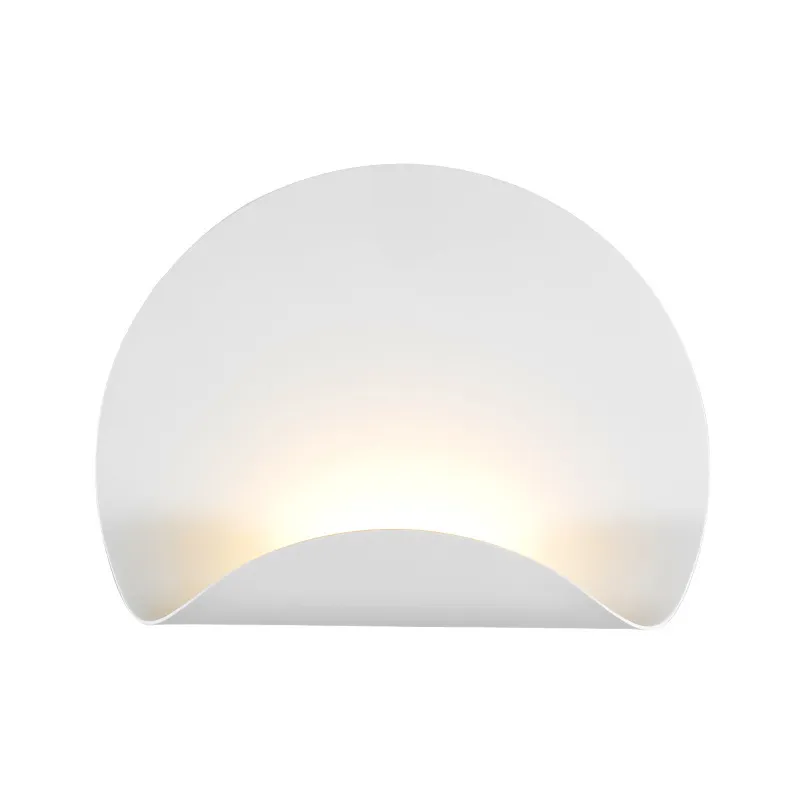 Weiße minimalistische runde Wandleuchte aus Metall für Schlafzimmer