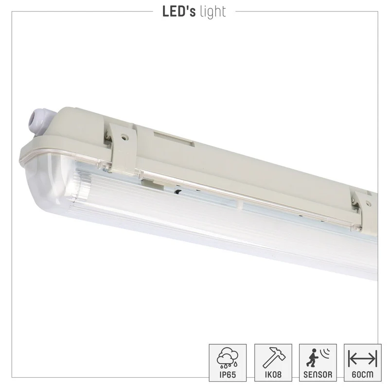 Feuchtraumleuchte mit HF-Bewegungsmelder und LED-Röhre 150 cm 20W neutralweiß IP65 - LED's Light