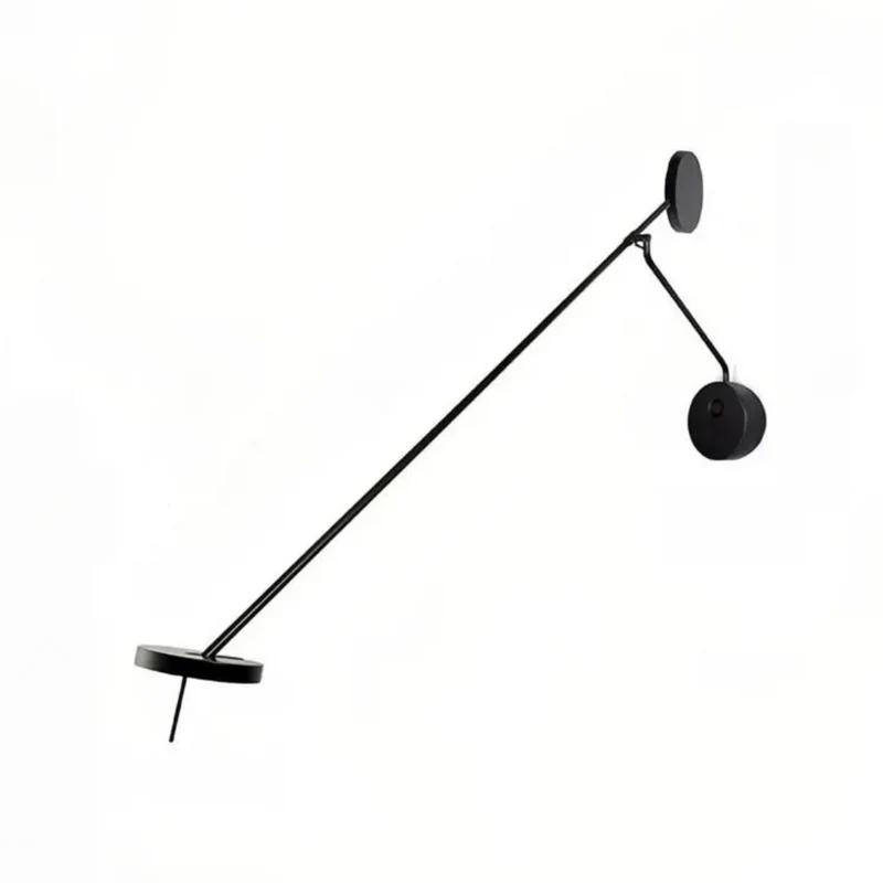 Moderne LED-Wandleuchte mit verstellbarem Kipparm für Schlafzimmer in Schwarz